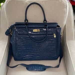 Samantha Brown  Blue Crocodile-Embossed Handbag